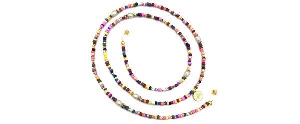 Boho Beach Sunny Necklace - Rainbow Sunny Necklace Pearls